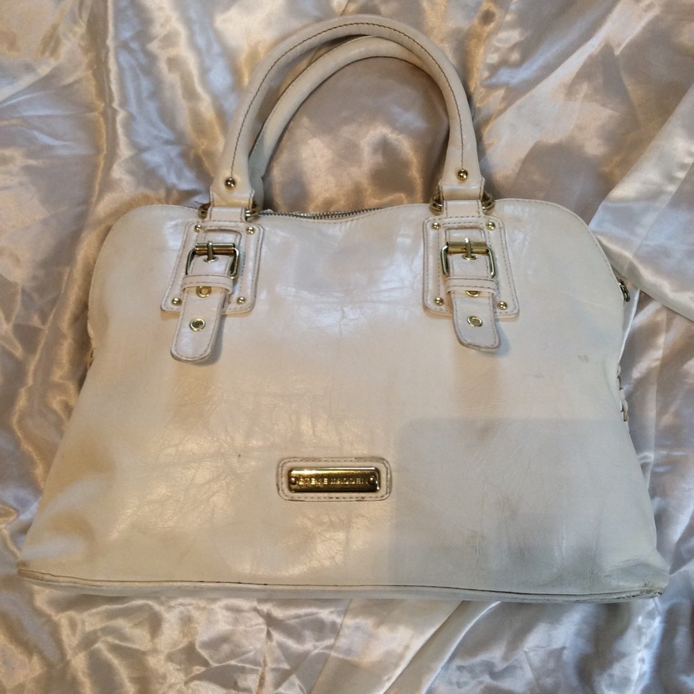 Steve Madden White Reversible Satchel Handbag